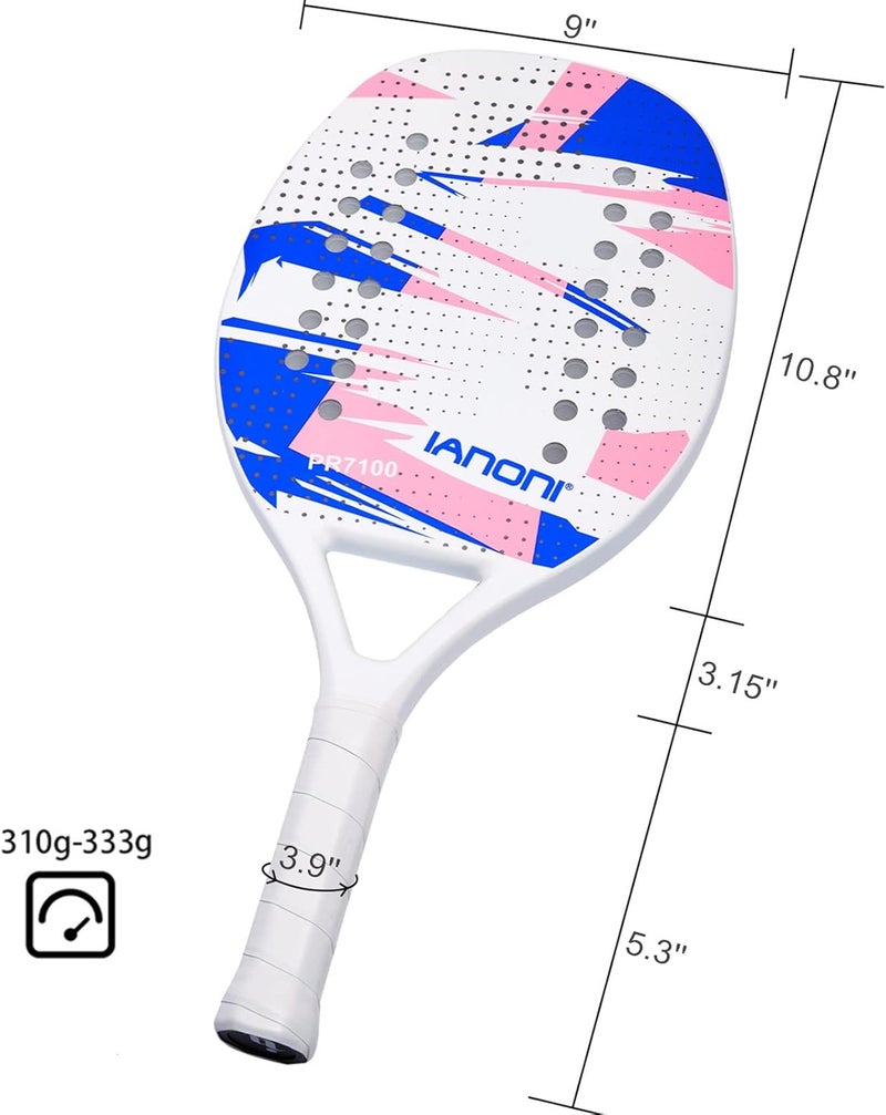 WLSRW Beach Tennis Paddle Beach Tennis Racket Carbon Fiber with EVA Memory Foam Core Tennis Paddles - Image 5
